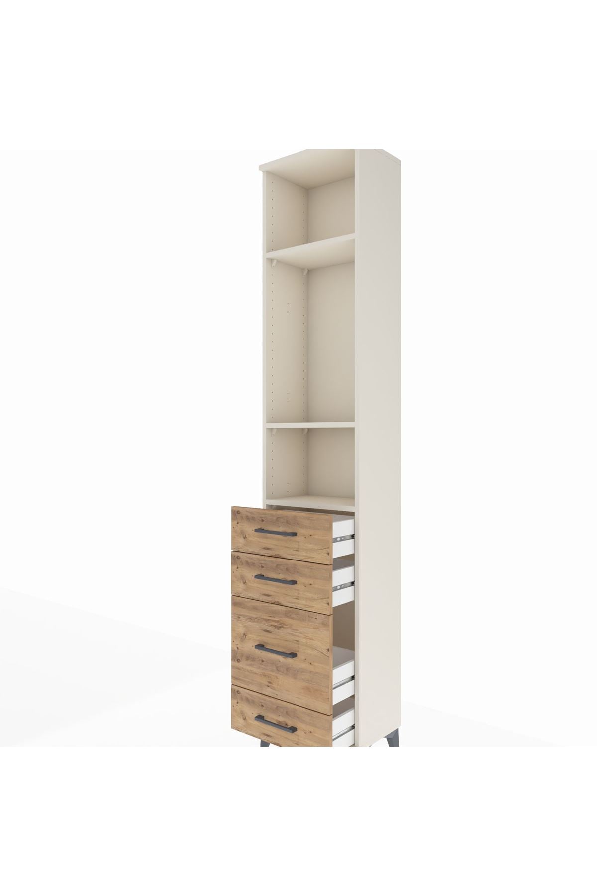 Arges Dolap 3 Raflı 4 Çekmeceli 44x30x221 Aytaşı-Çam