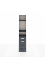 Arges Dolap 3 Raflı 4 Çekmeceli 44x30x221 Antrasit-Antrasit