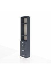 Arges Dolap 3 Raflı 4 Çekmeceli 44x30x221 Antrasit-Antrasit