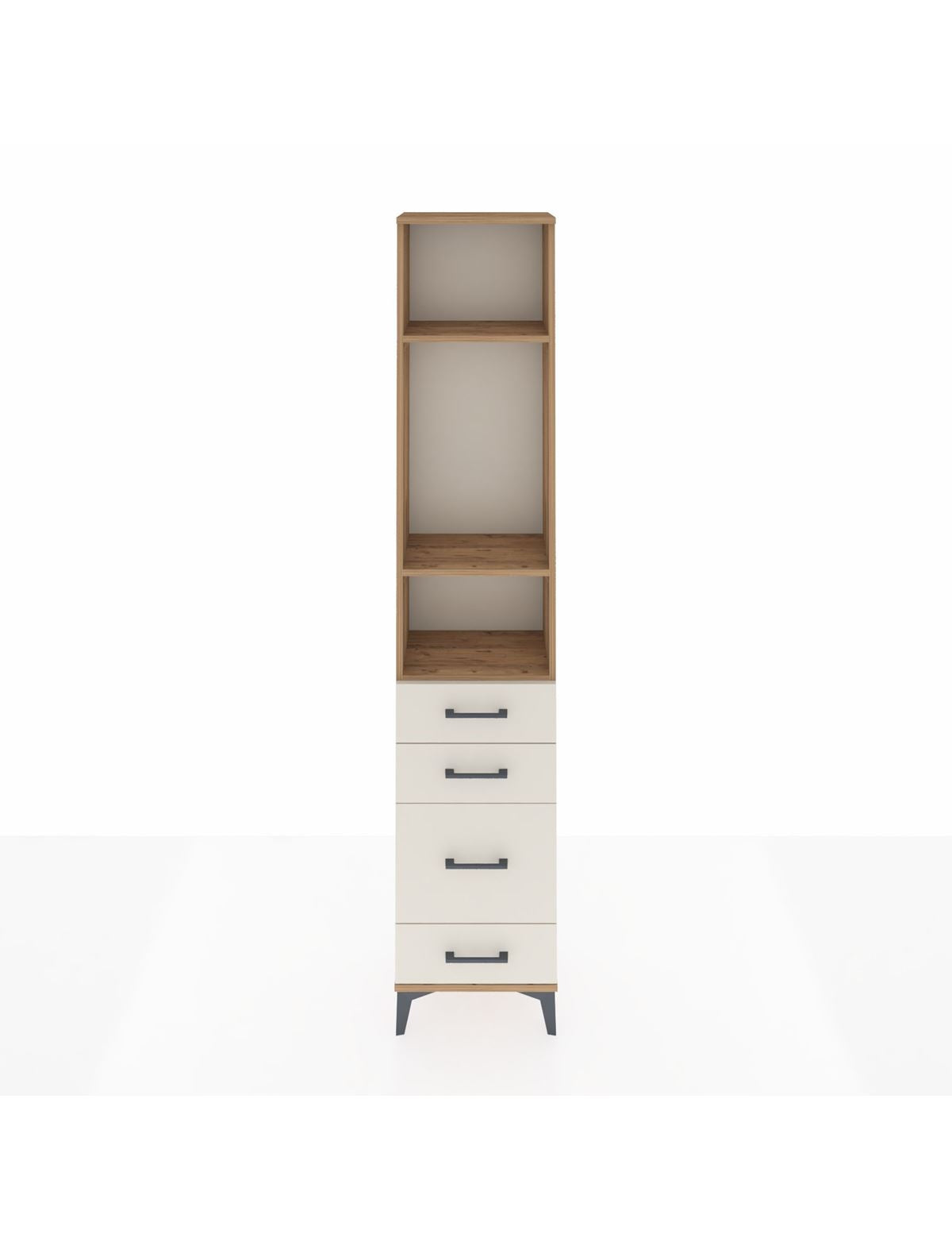 Arges Dolap 3 Raflı 4 Çekmeceli 44x30x221 Çam-Aytaşı