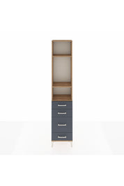 Arges Dolap 3 Raflı 4 Çekmeceli 44x30x221 Çam-Antrasit