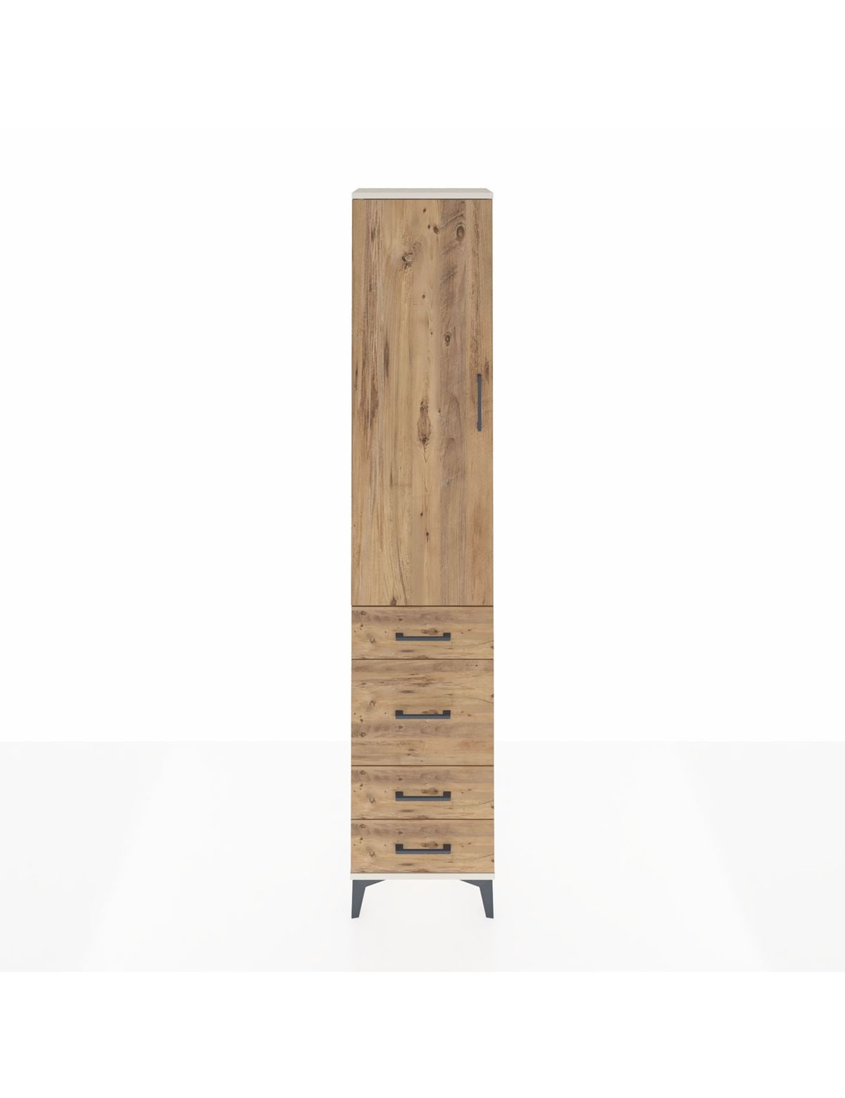 Arges Dolap 2 Raflı 4 Çekmeceli Tek Askılı 44x30x221 Aytaşı-Çam