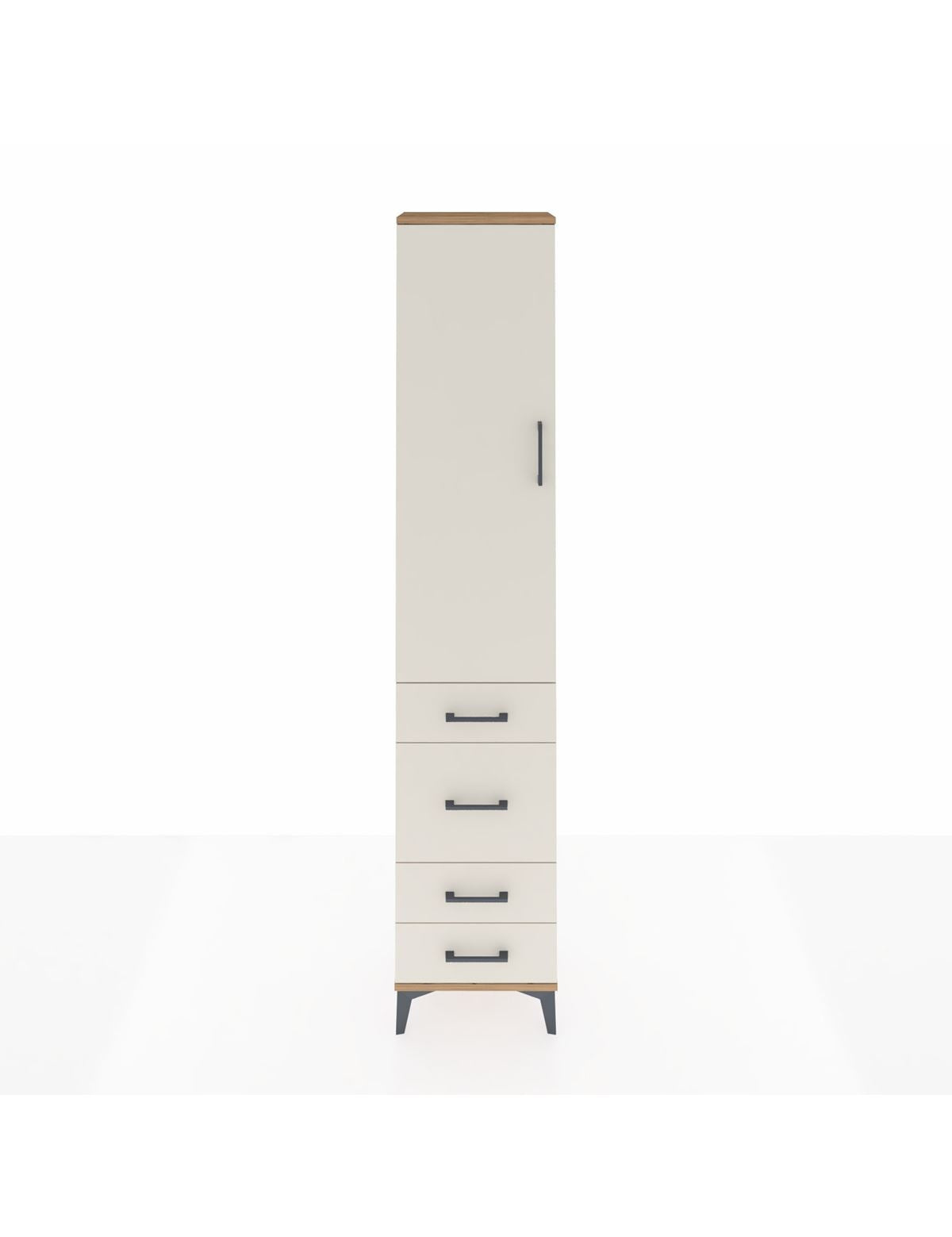 Arges Dolap 2 Raflı 4 Çekmeceli Tek Askılı 44x30x221 Çam-Aytaşı