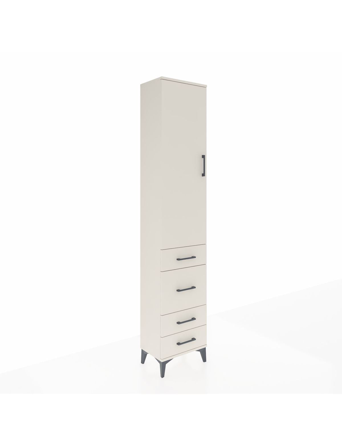 Arges Dolap 3 Raflı 4 Çekmeceli Tek Kapaklı 44x30x221 Aytaşı-Aytaşı