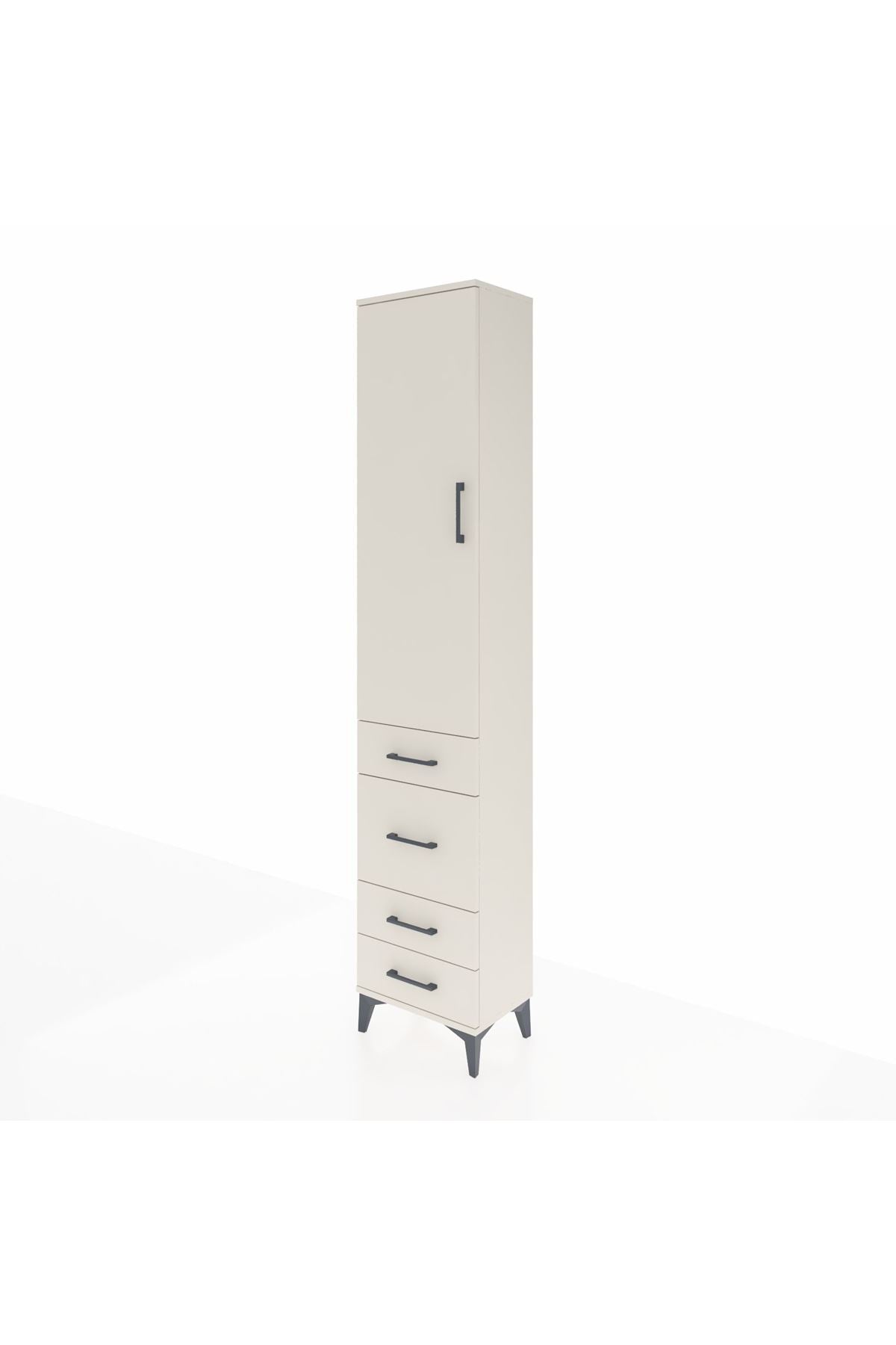 Arges Dolap 3 Raflı 4 Çekmeceli Tek Kapaklı 44x30x221 Aytaşı-Aytaşı