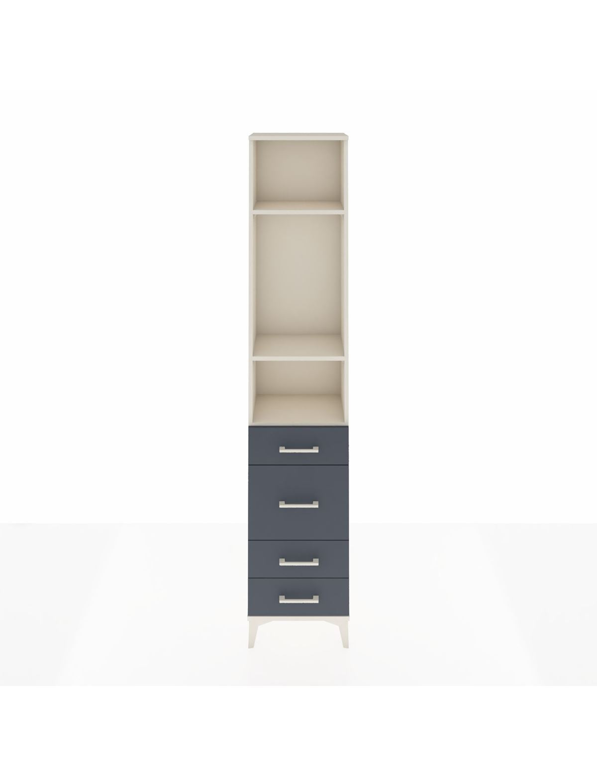 Arges Dolap 3 Raflı 4 Çekmeceli 44x30x221 Aytaşı-Antrasit