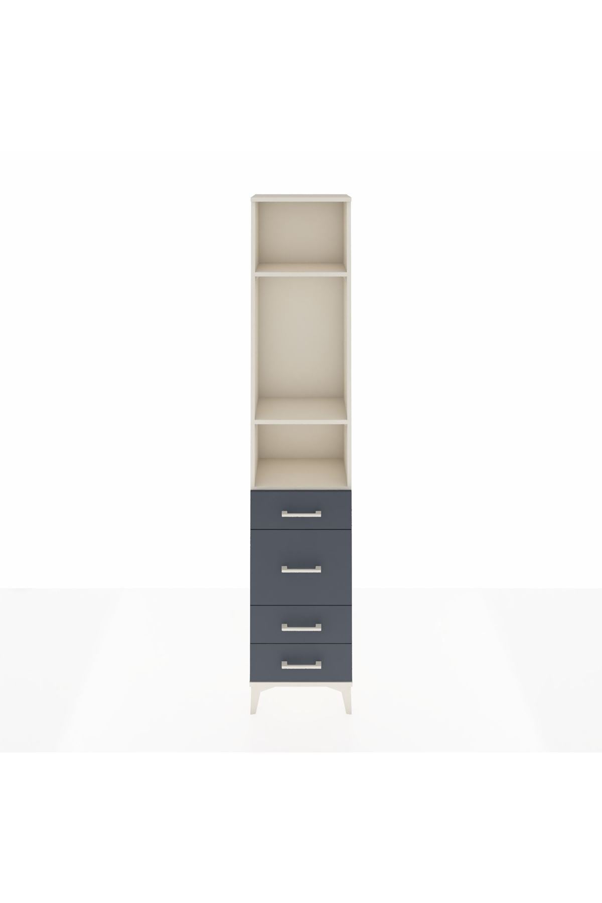 Arges Dolap 3 Raflı 4 Çekmeceli 44x30x221 Aytaşı-Antrasit