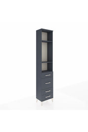 Arges Dolap 3 Raflı 4 Çekmeceli 44x30x221 Antrasit-Antrasit