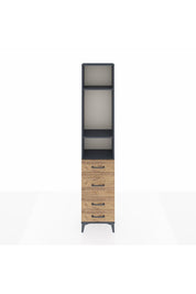 Arges Dolap 3 Raflı 4 Çekmeceli 44x30x221 Antrasit-Çam