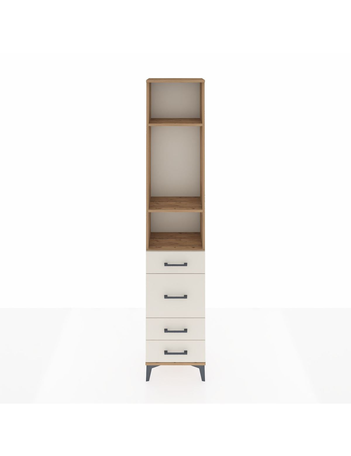 Arges Dolap 3 Raflı 4 Çekmeceli 44x30x221 Çam-Aytaşı