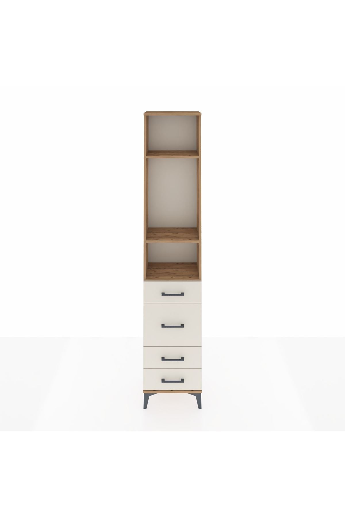 Arges Dolap 3 Raflı 4 Çekmeceli 44x30x221 Çam-Aytaşı