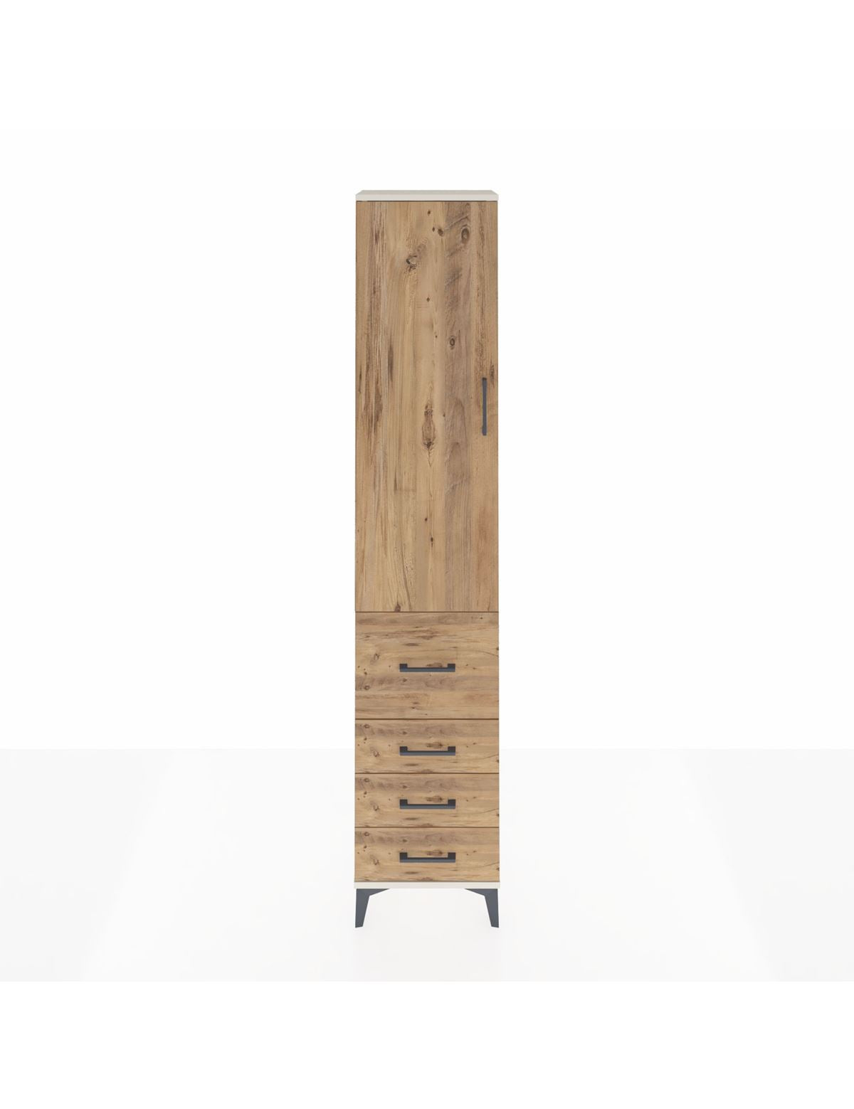 Arges Dolap 2 Raflı 4 Çekmeceli Tek Askılı 44x30x221 Aytaşı-Çam