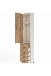 Arges Dolap 2 Raflı 4 Çekmeceli Tek Askılı 44x30x221 Aytaşı-Çam