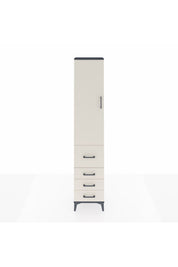 Arges Dolap 2 Raflı 4 Çekmeceli Tek Askılı 44x30x221 Antrasit-Aytaşı