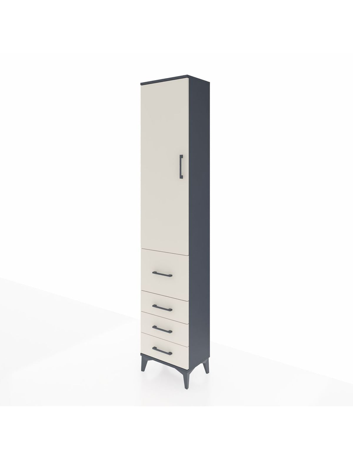 Arges Dolap 2 Raflı 4 Çekmeceli Tek Askılı 44x30x221 - S28M061V4A