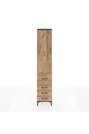 Arges Dolap 2 Raflı 4 Çekmeceli Tek Askılı 44x30x221 Antrasit-Çam