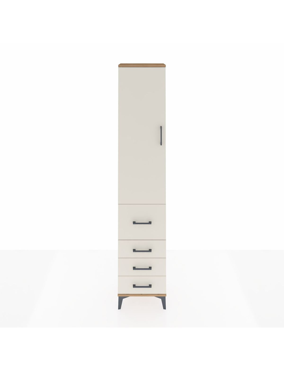 Arges Dolap 2 Raflı 4 Çekmeceli Tek Askılı 44x30x221 Çam-Aytaşı