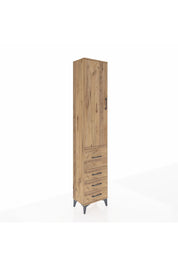Arges Dolap 2 Raflı 4 Çekmeceli Tek Askılı 44x30x221 Çam-Çam
