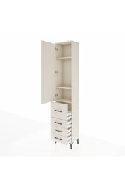 Arges Dolap 3 Raflı 4 Çekmeceli Tek Kapaklı 44x30x221 Aytaşı-Aytaşı