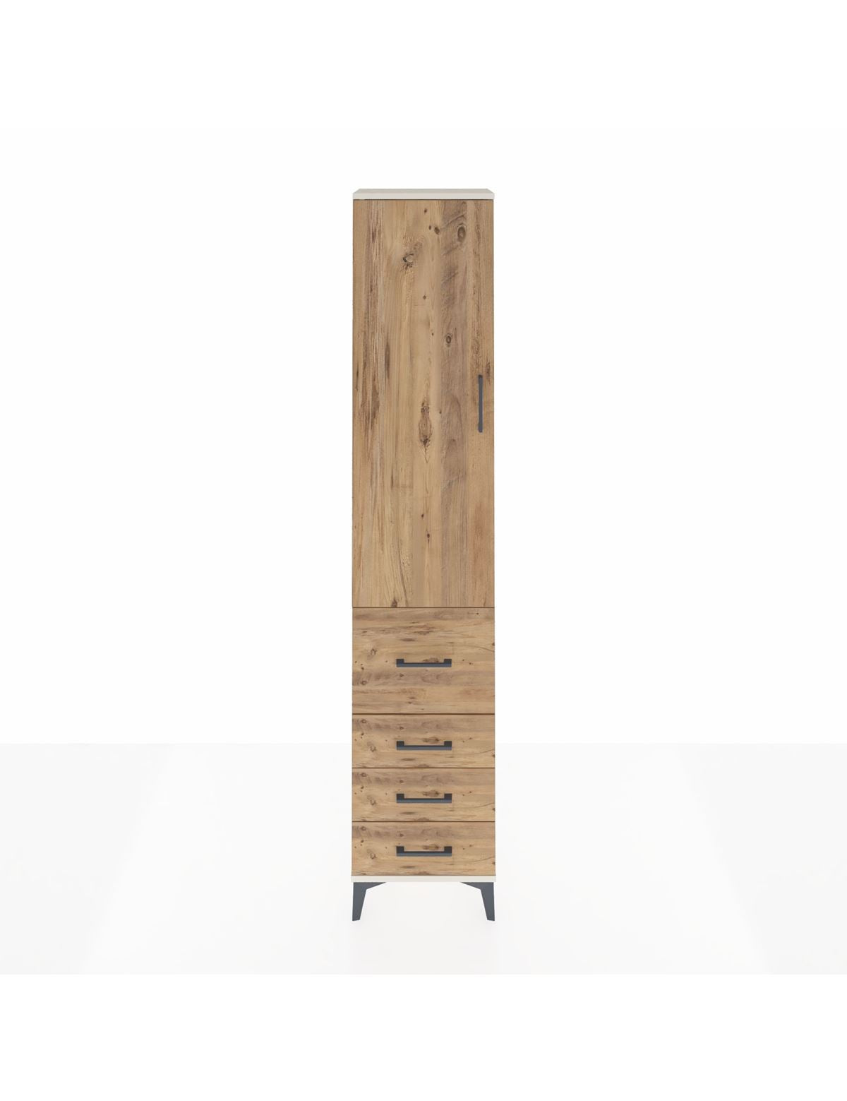 Arges Dolap 3 Raflı 4 Çekmeceli Tek Kapaklı 44x30x221 Aytaşı-Çam