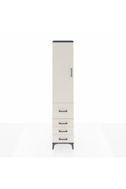 Arges Dolap 3 Raflı 4 Çekmeceli Tek Kapaklı 44x30x221 Antrasit-Aytaşı