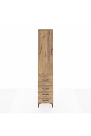 Arges Dolap 3 Raflı 4 Çekmeceli Tek Kapaklı 44x30x221 Çam-Çam