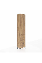 Arges Dolap 3 Raflı 4 Çekmeceli Tek Kapaklı 44x30x221 Çam-Çam