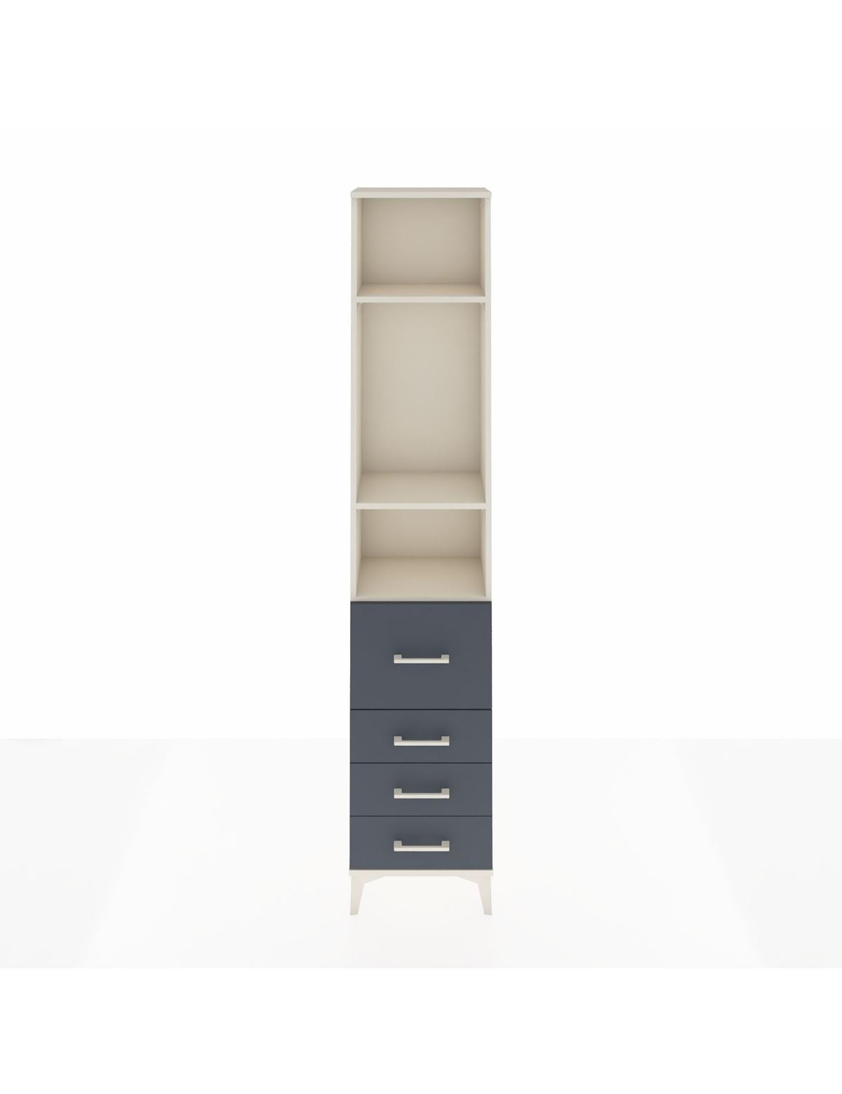 Arges Dolap 3 Raflı 4 Çekmeceli 44x30x221 Aytaşı-Antrasit