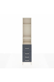 Arges Dolap 3 Raflı 4 Çekmeceli 44x30x221 Aytaşı-Antrasit