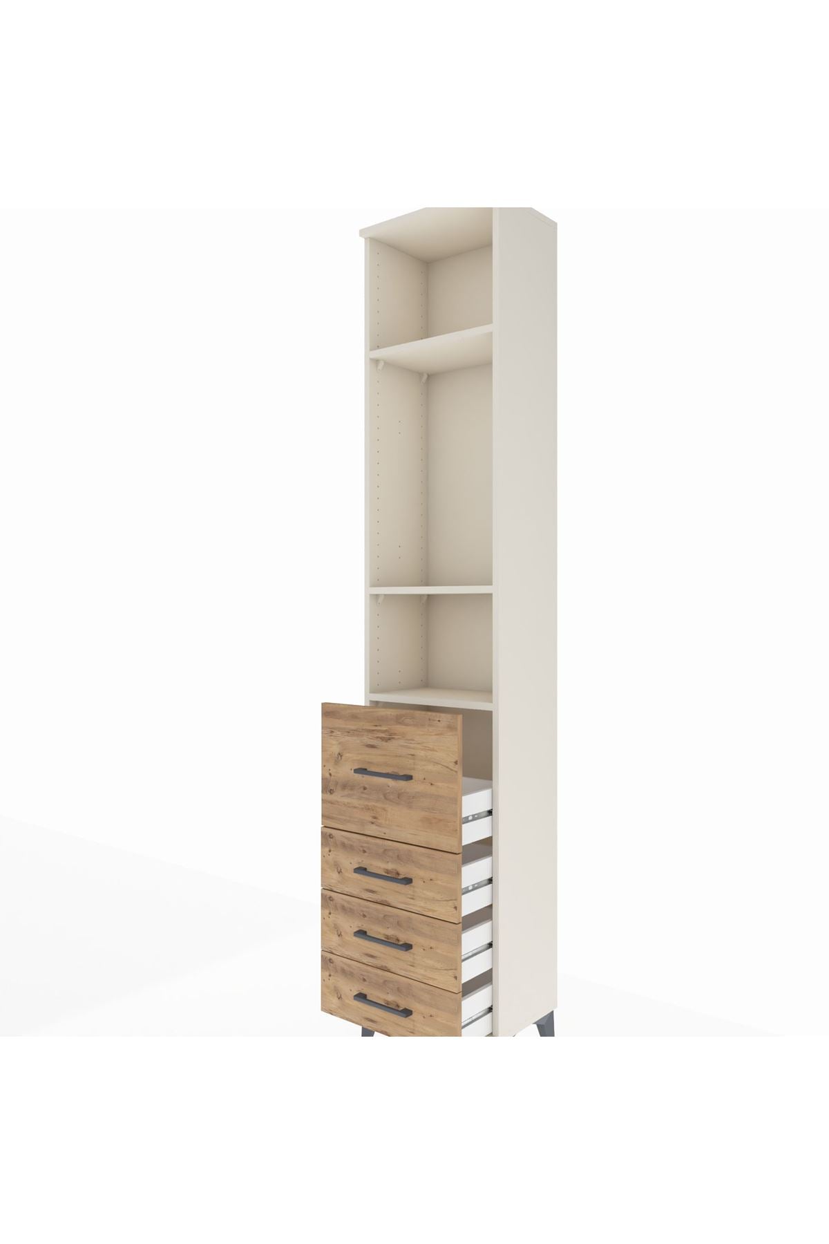 Arges Dolap 3 Raflı 4 Çekmeceli 44x30x221 Aytaşı-Çam