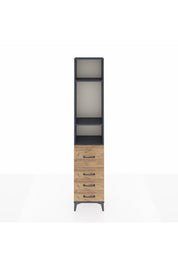 Arges Dolap 3 Raflı 4 Çekmeceli 44x30x221 Antrasit-Çam