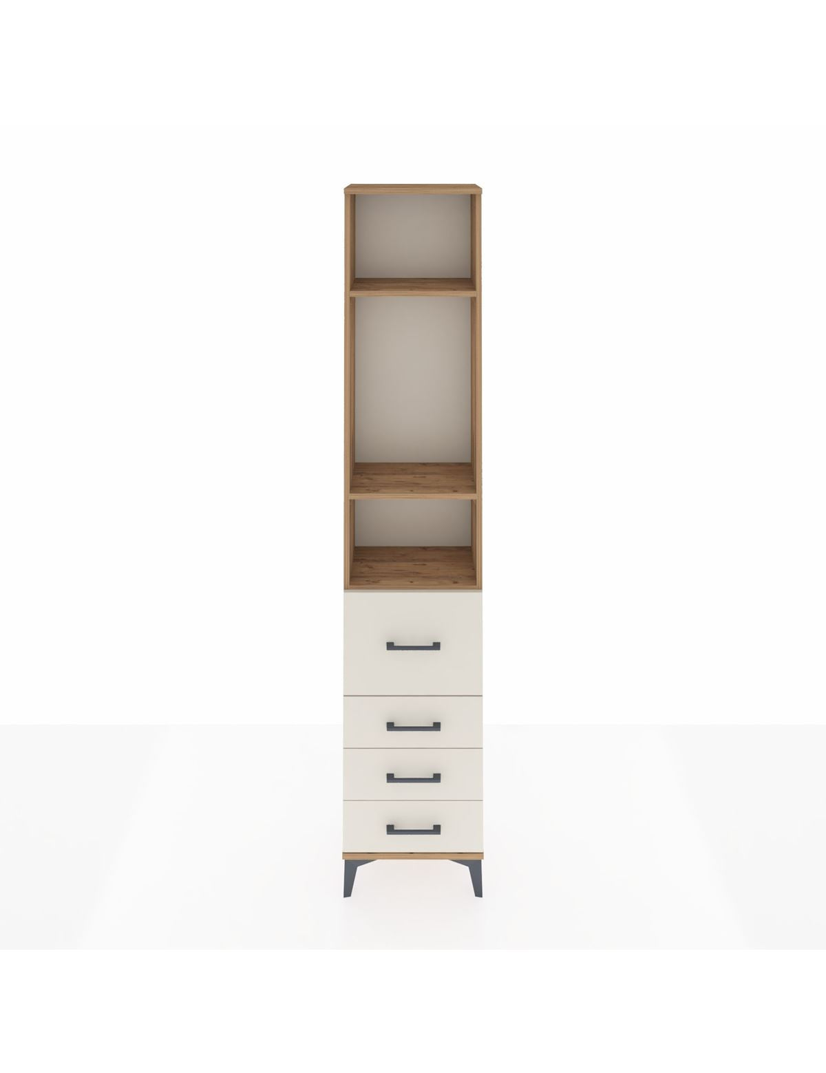 Arges Dolap 3 Raflı 4 Çekmeceli 44x30x221 Çam-Aytaşı