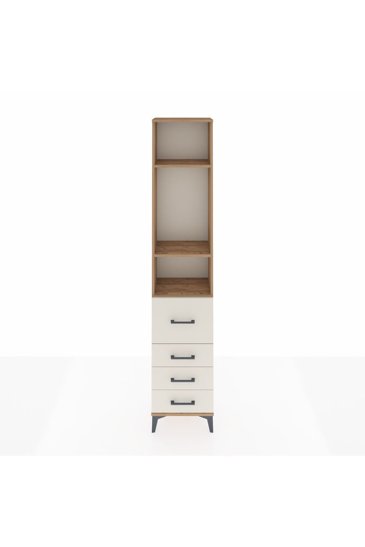 Arges Dolap 3 Raflı 4 Çekmeceli 44x30x221 Çam-Aytaşı