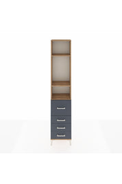 Arges Dolap 3 Raflı 4 Çekmeceli 44x30x221 Çam-Antrasit