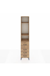 Arges Dolap 3 Raflı 4 Çekmeceli 44x30x221 Çam-Çam