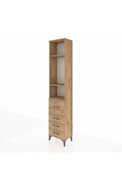 Arges Dolap 3 Raflı 4 Çekmeceli 44x30x221 Çam-Çam