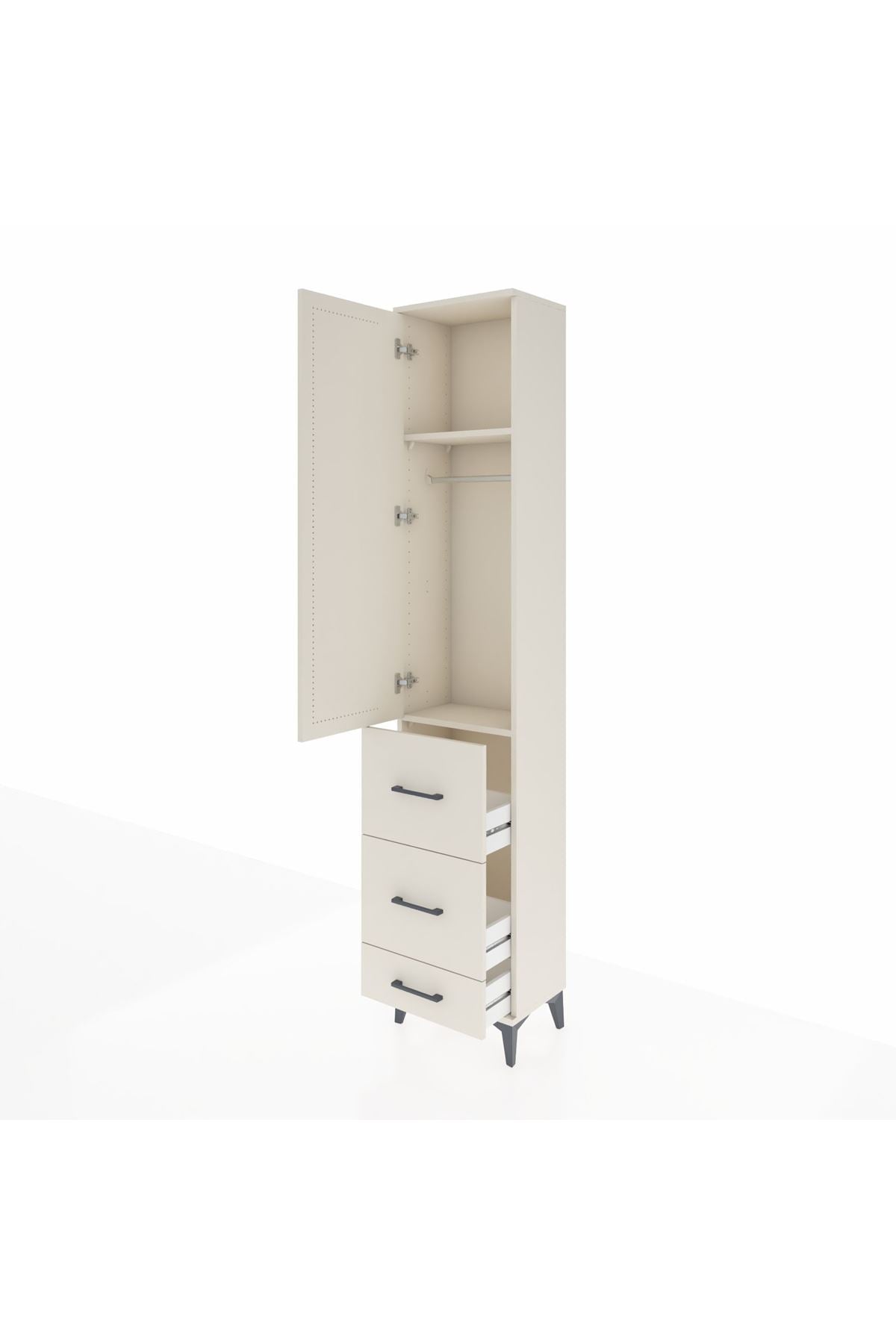 Arges Dolap 2 Raflı 3 Çekmeceli Tek Askılı 44x30x221 Aytaşı-Aytaşı