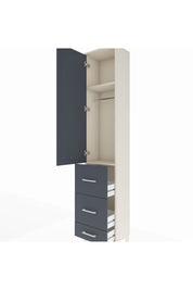 Arges Dolap 2 Raflı 3 Çekmeceli Tek Askılı 44x30x221 Aytaşı-Antrasit