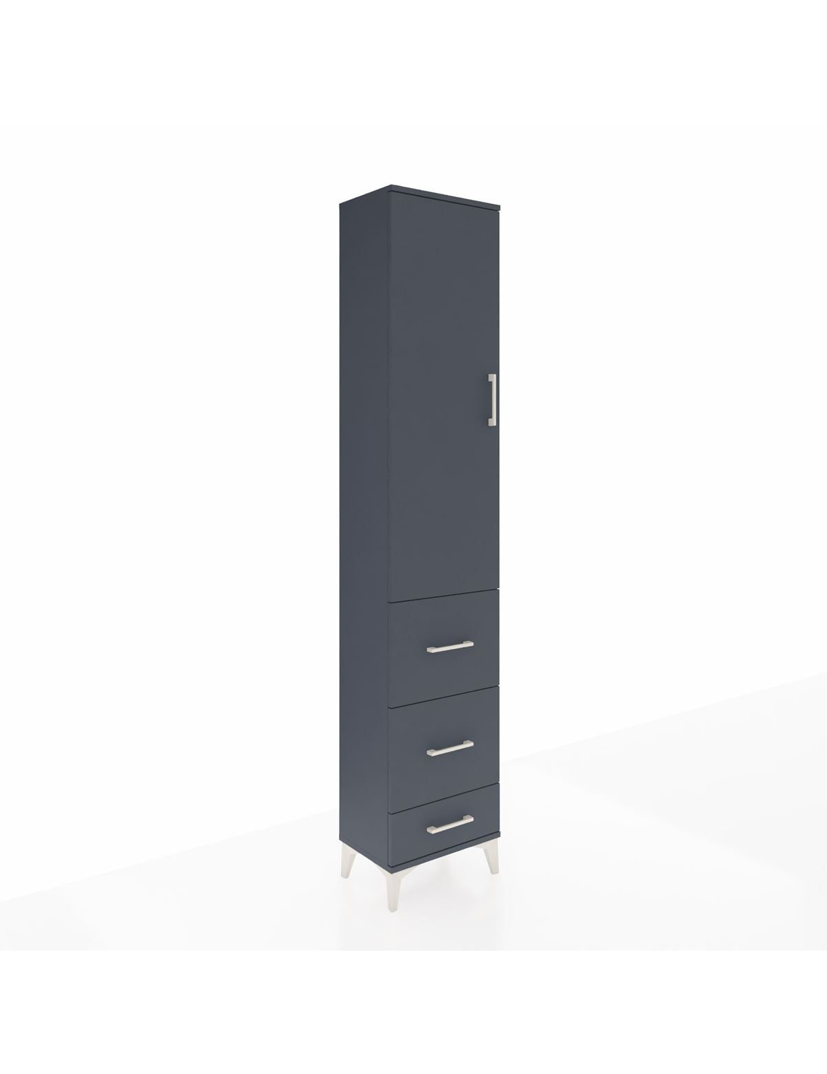 Arges Dolap 2 Raflı 3 Çekmeceli Tek Askılı 44x30x221 Antrasit-Antrasit