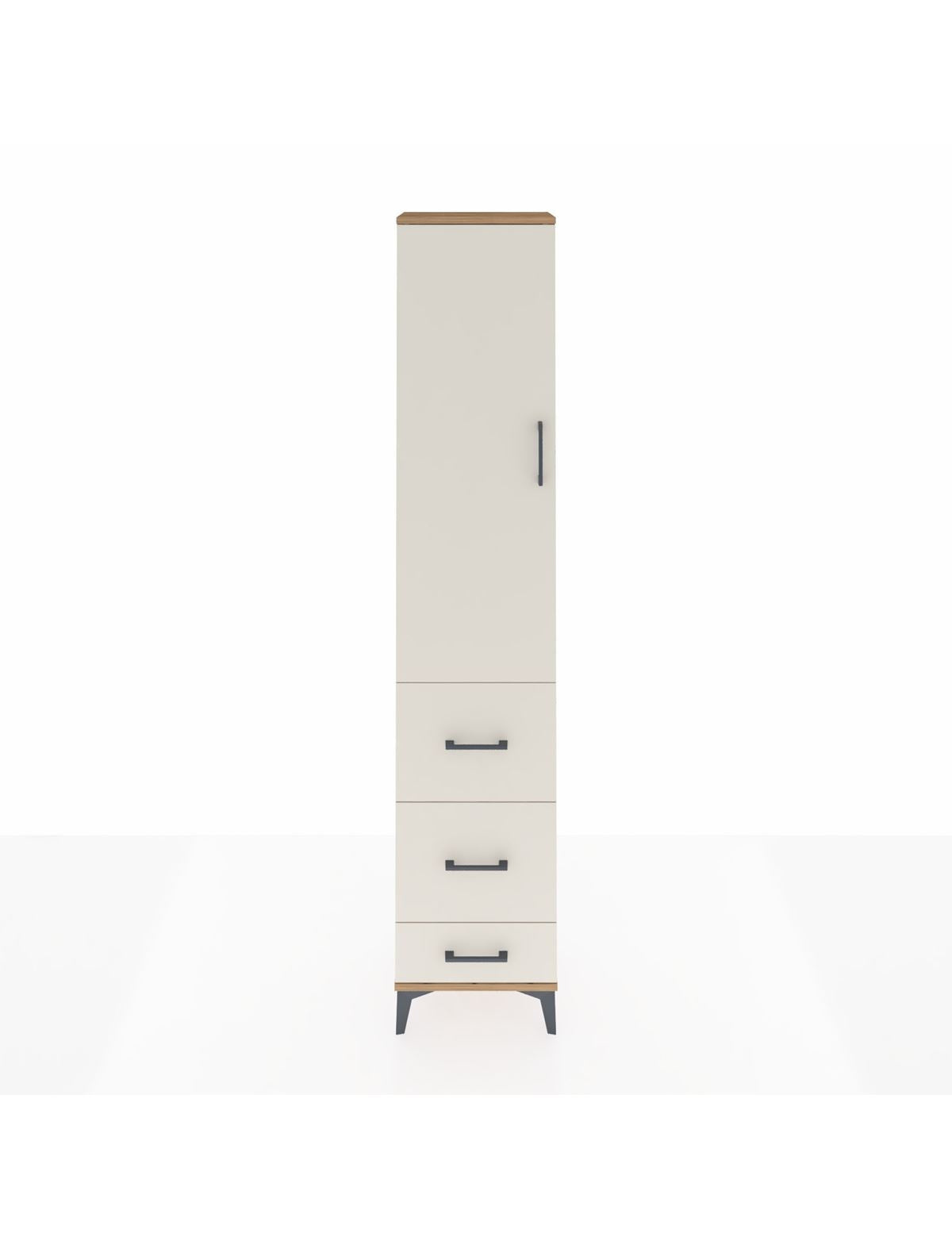 Arges Dolap 2 Raflı 3 Çekmeceli Tek Askılı 44x30x221 Çam-Aytaşı