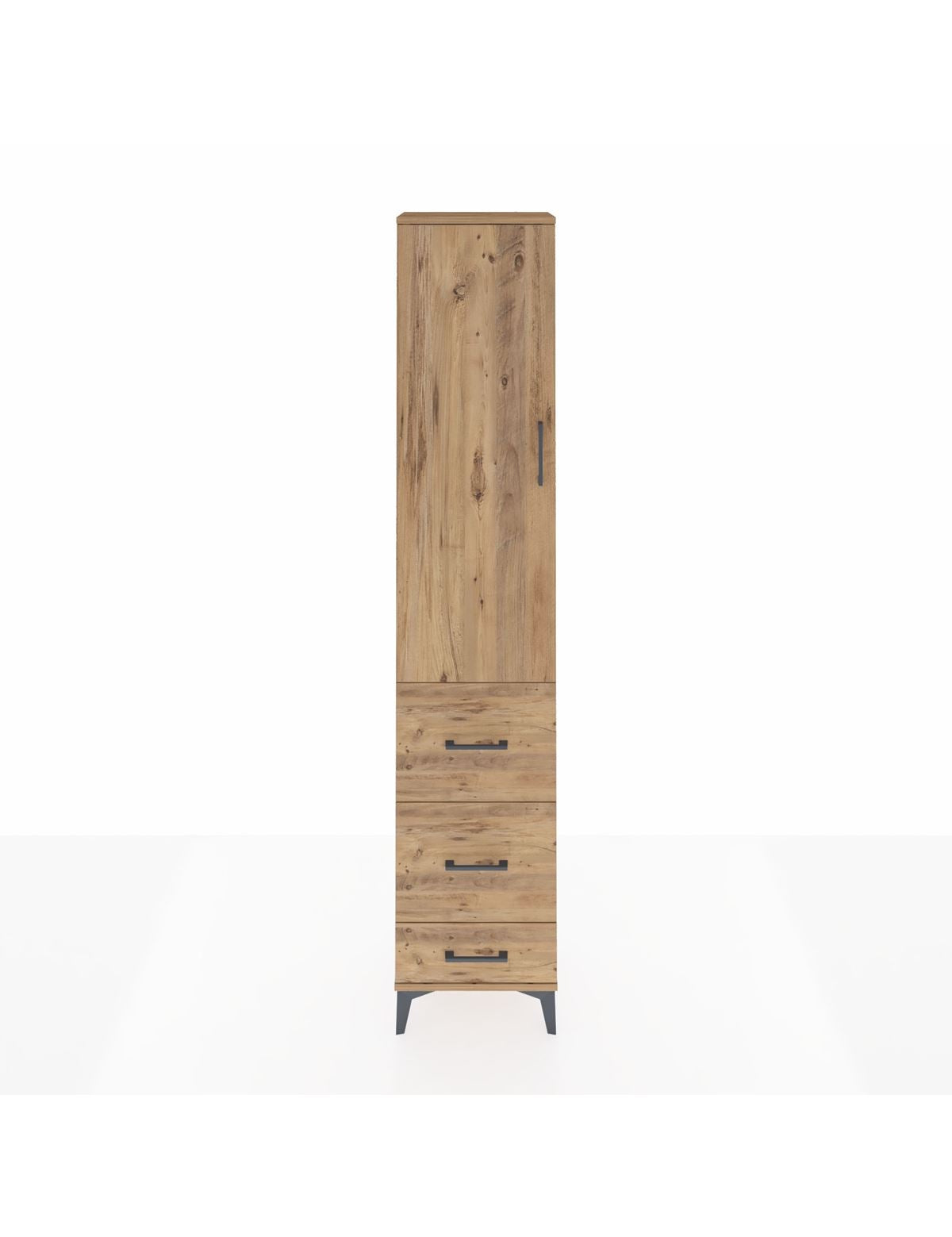 Arges Dolap 2 Raflı 3 Çekmeceli Tek Askılı 44x30x221 Çam-Çam