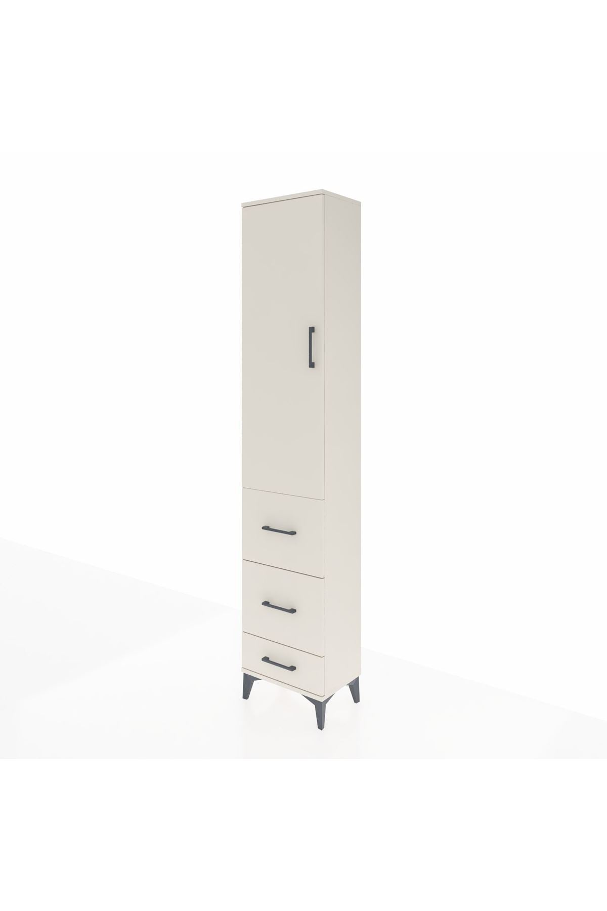 Arges Dolap 3 Raflı 3 Çekmeceli Tek Kapaklı 44x30x221 Aytaşı-Aytaşı