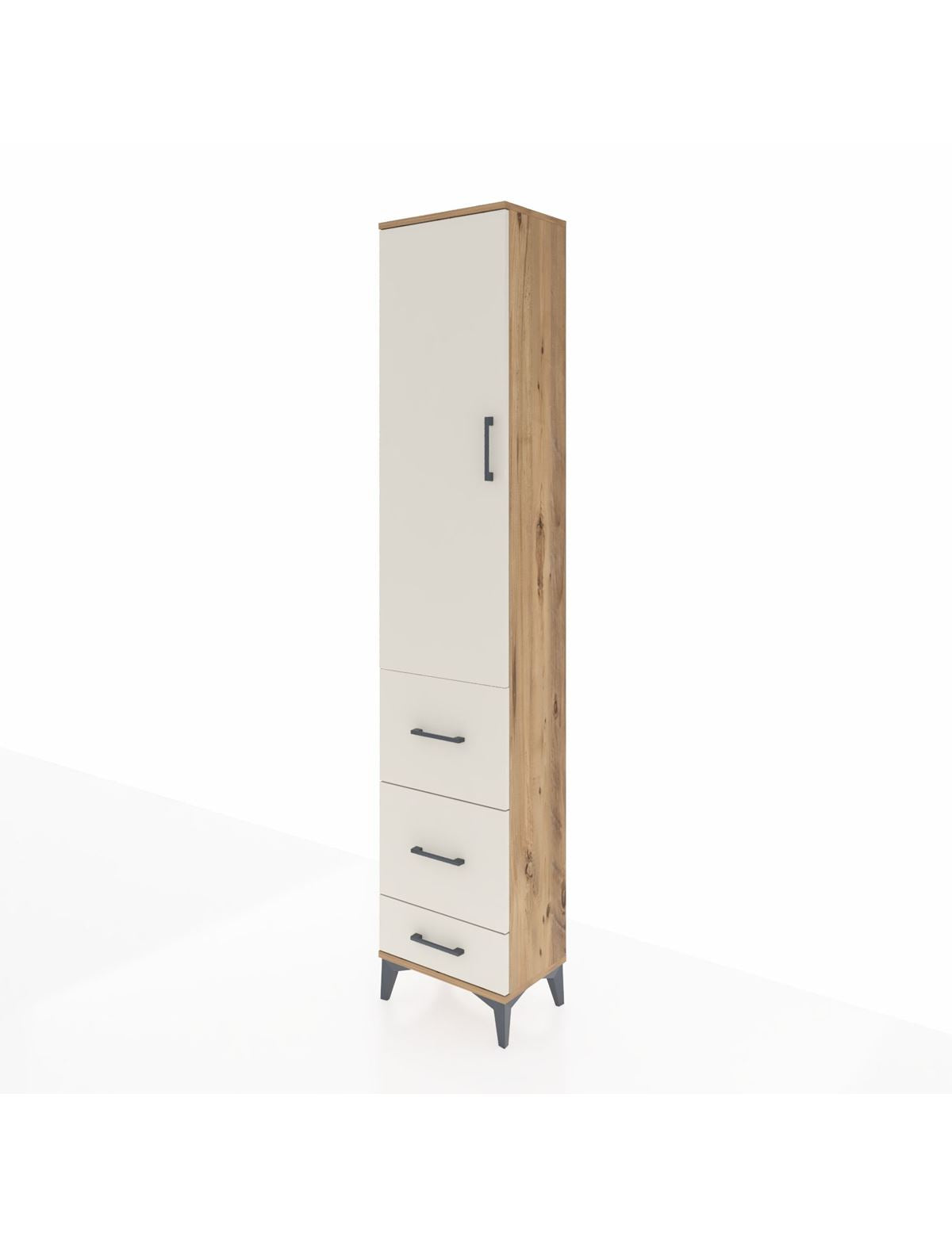 Arges Dolap 3 Raflı 3 Çekmeceli Tek Kapaklı 44x30x221 - S28M065V7A
