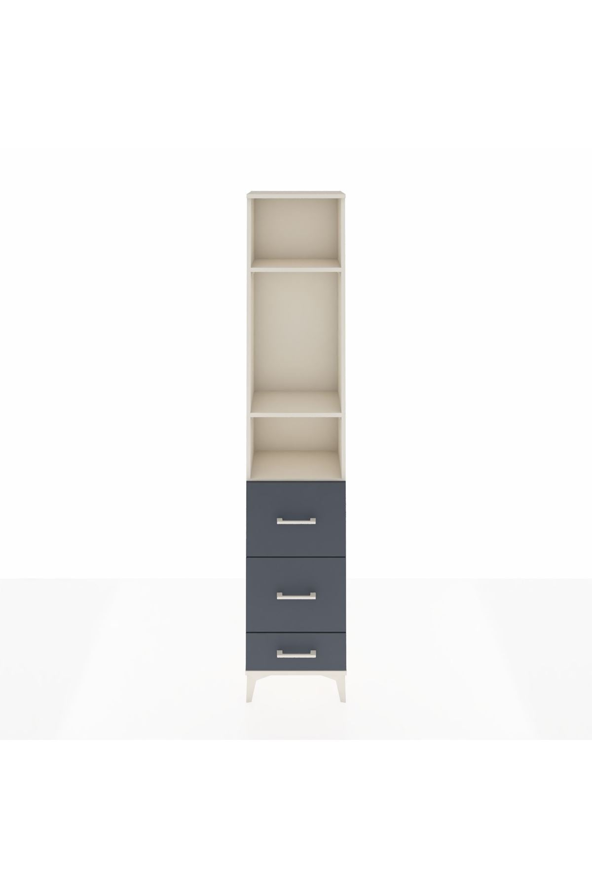 Arges Dolap 3 Raflı 3 Çekmeceli 44x30x221 Aytaşı-Antrasit