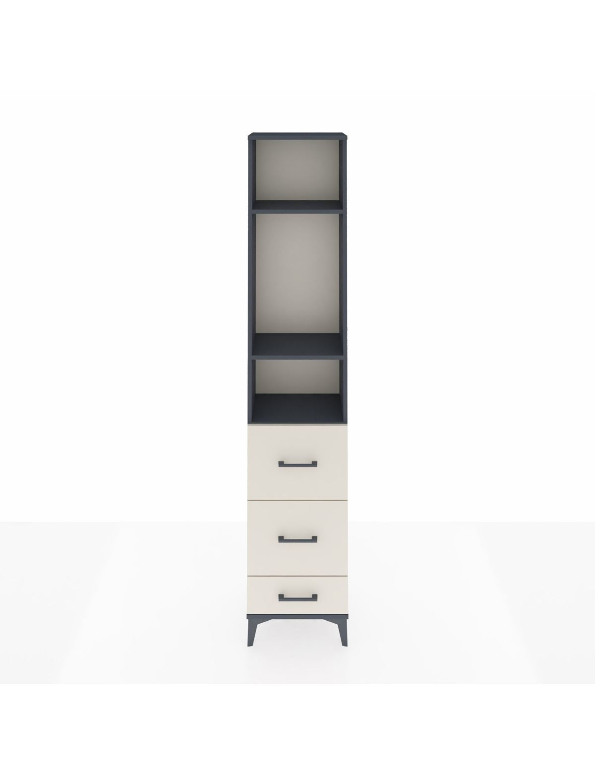 Arges Dolap 3 Raflı 3 Çekmeceli 44x30x221 Antrasit-Aytaşı