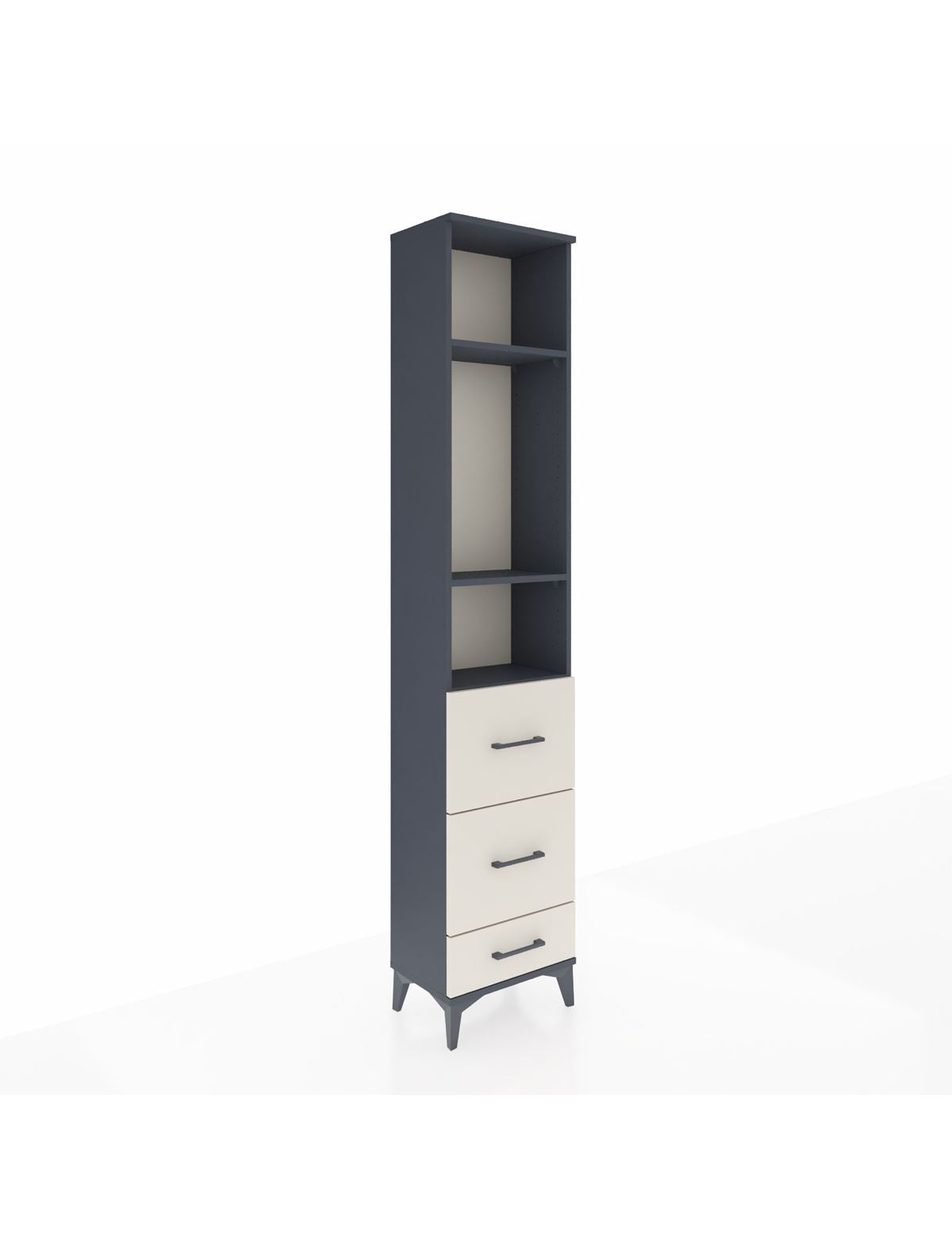 Arges Dolap 3 Raflı 3 Çekmeceli 44x30x221 Antrasit-Aytaşı