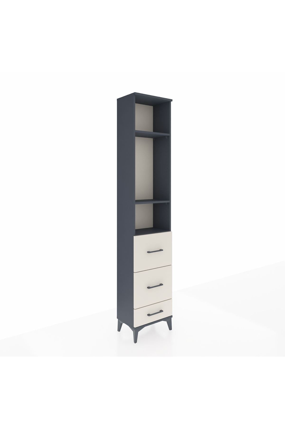 Arges Dolap 3 Raflı 3 Çekmeceli 44x30x221 Antrasit-Aytaşı