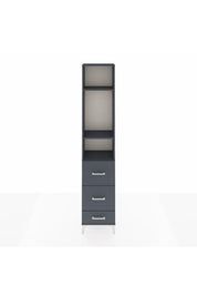 Arges Dolap 3 Raflı 3 Çekmeceli 44x30x221 Antrasit-Antrasit