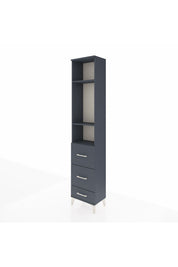 Arges Dolap 3 Raflı 3 Çekmeceli 44x30x221 Antrasit-Antrasit