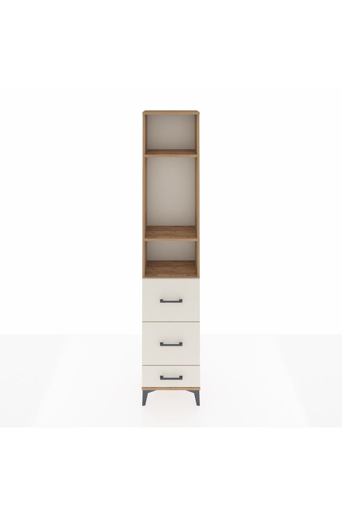 Arges Dolap 3 Raflı 3 Çekmeceli 44x30x221 Çam-Aytaşı